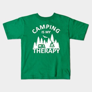 Camping is my therapy Kids T-Shirt